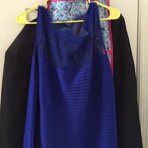 Tadashi Shoji pleated jersey fit and flare dress