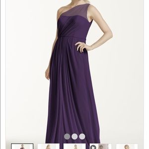 Long mesh dress one shoulder lapis purple 14 prom
