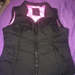 Aeropostale Black & Pink Winter Vest