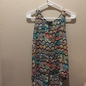 Multi color hi-low tank top