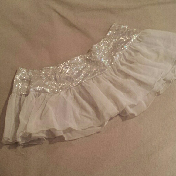 White silver rave skirt