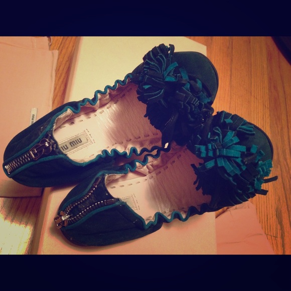Miu Miu ballet flats -dark green