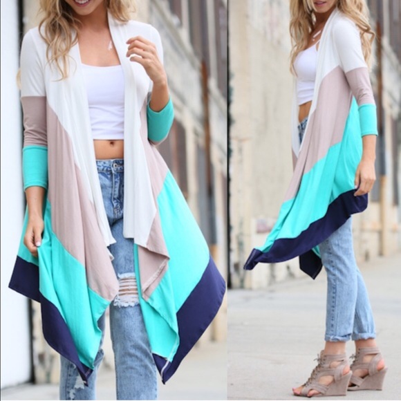 🆕The ADIELLE color block cardigan - MINT - Picture 2 of 4
