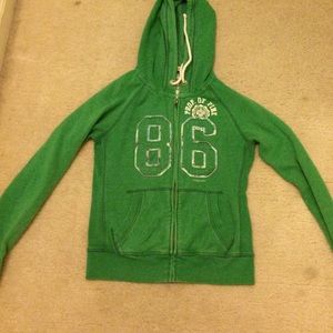 Distressed Green PINK Zip Up Jacket