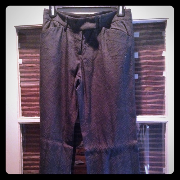 Tahari black patterned dress pants