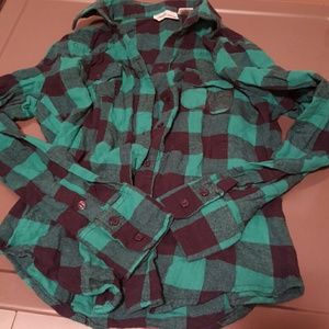 Teal and black flannel