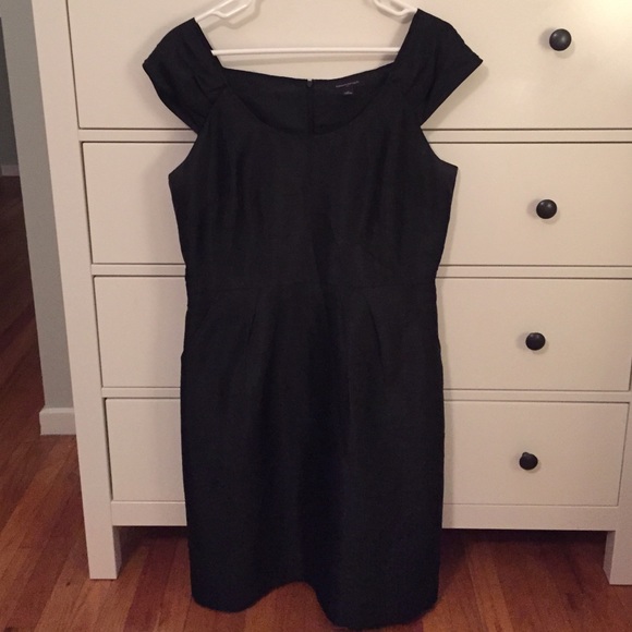 Banana Republic raw silk little black dress