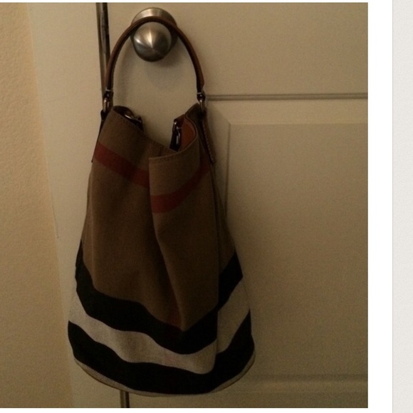 BURBERRY Canvas Check Hobo Crossbody Susana