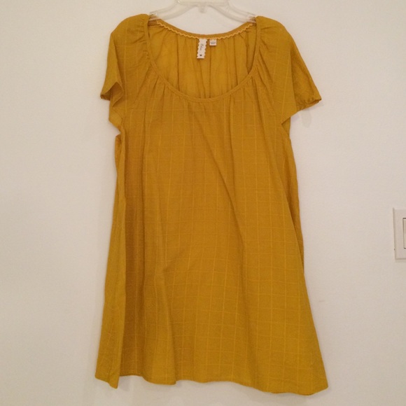 Yellow Grid Shift Dress