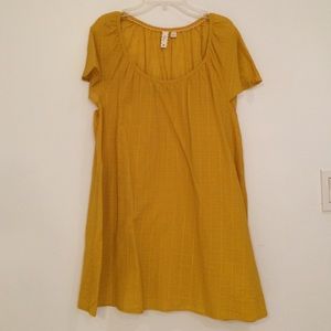Yellow Grid Shift Dress