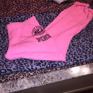 Roll down pink sweatpants