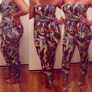 Vibrant & colorful strapless jumpsuit