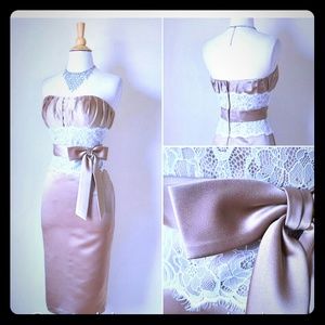 Strapless cocktail wiggle dress