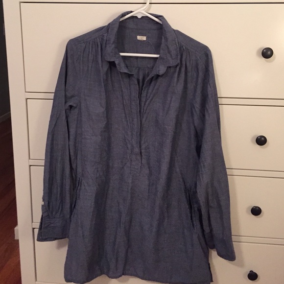 Jcrew chambray tunic with pockets PRICE DROP!