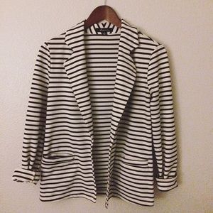 Black and white striped blazer