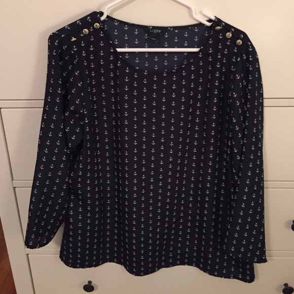 Jcrew navy tunic anchor print NEW LAST CHANCE!
