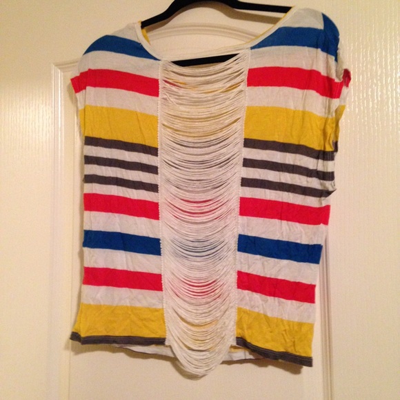 Multi colored striped dangle top - Picture 3 of 4