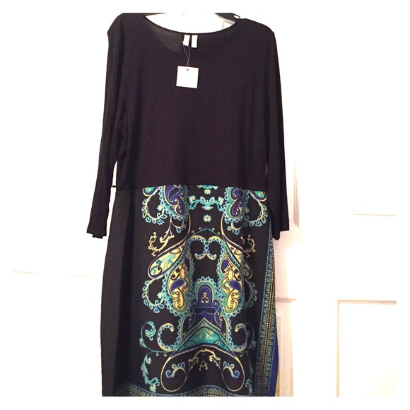 Madison Long Sleeve Black Dress with Bottom Design