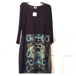 Madison Long Sleeve Black Dress with Bottom Design