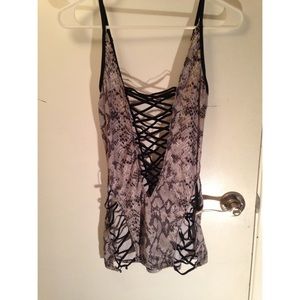 snakeskin cut out dress