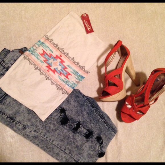 Aztec print tube top