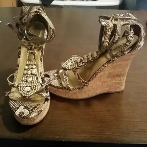 Snake skin cork sandles