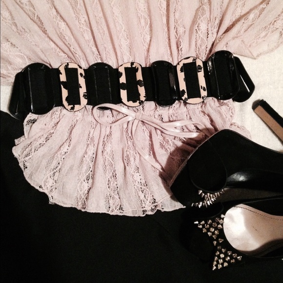 Black and cheetah print elastic belt