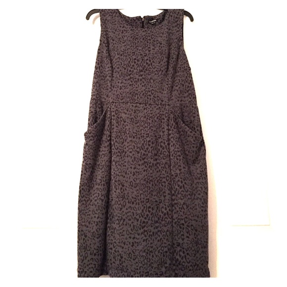 Gray and Black Cheetah Print Winter Dress
