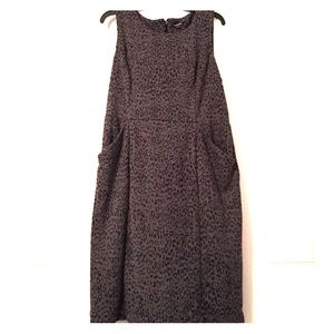 Gray and Black Cheetah Print Winter Dress