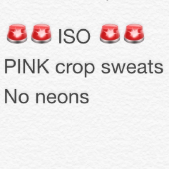 ISO PINK crop sweats