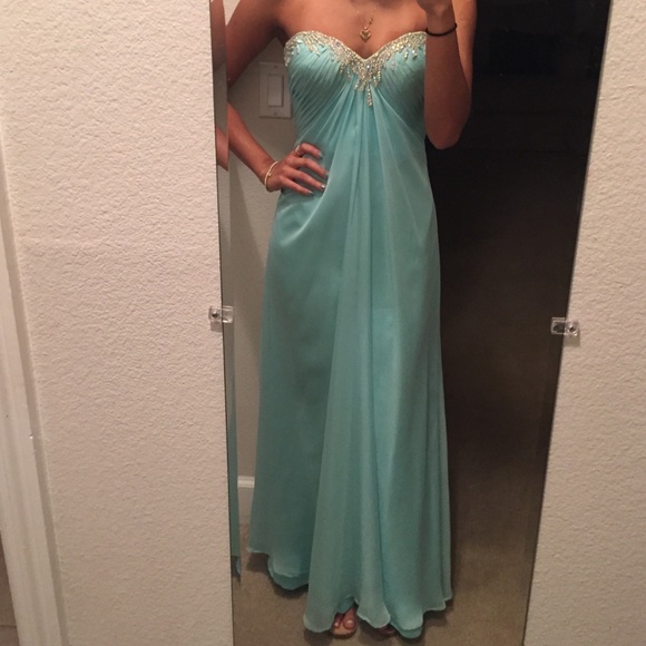 La Femme Tiffany blue long gown