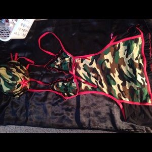 army cutout dress with hat