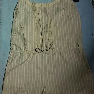 Cream & Grey stripped romper