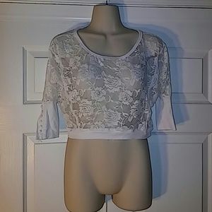 White lace crop top