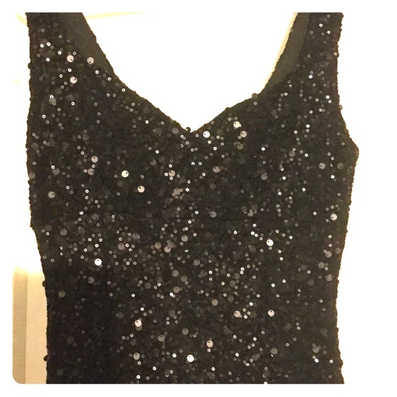 Black sequence cocktail dress