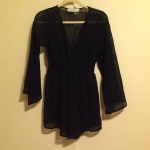 Black long sleeve romper