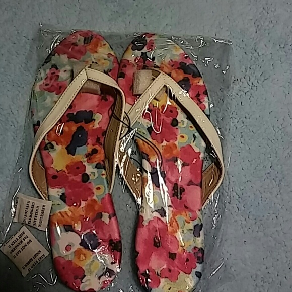 White flip flop sandals