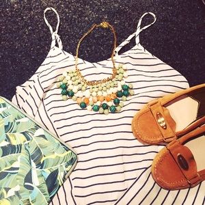 Blue + White Striped Dress