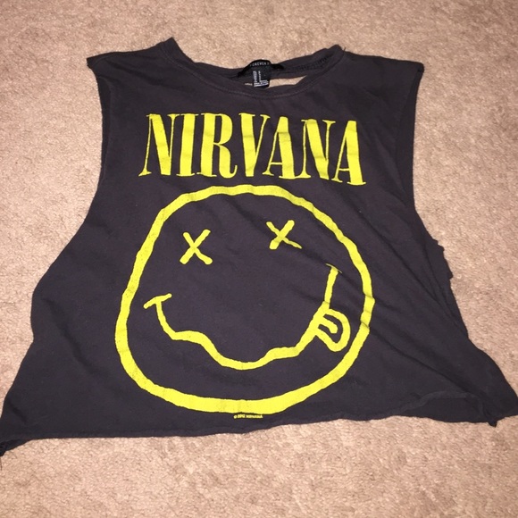 Forever 21 Nirvana Muscle Tee w Cut Out Back