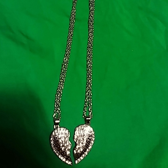 Mother Daughter heart necklace