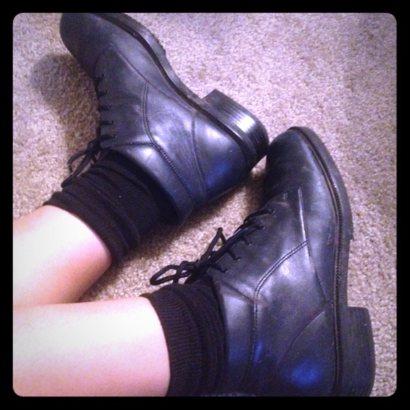 Navy Blue Ankle Boots