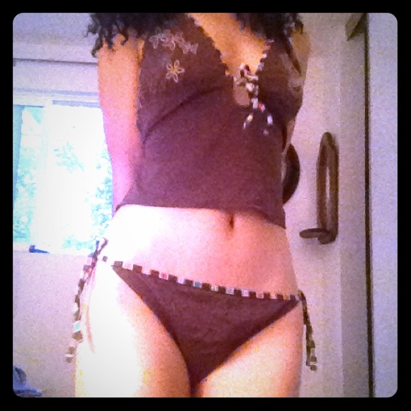 Brown tankini with butterflies!!