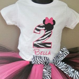 Minnie mouse pink zebra tutu outfit