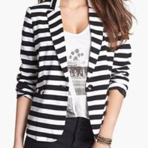 BCNU black & white striped blazer - NEW