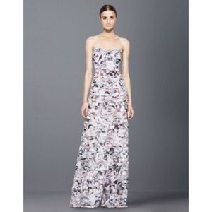 BCBG Erika Strapless Floral Print Gown