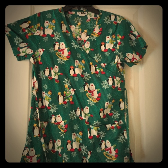 Winter design scrub top