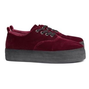 Maroon Velvet Shoes