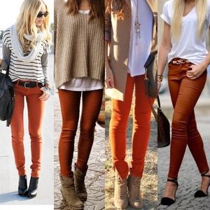 dark orange jeans