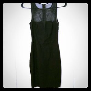 Black Body Con Mesh Dress