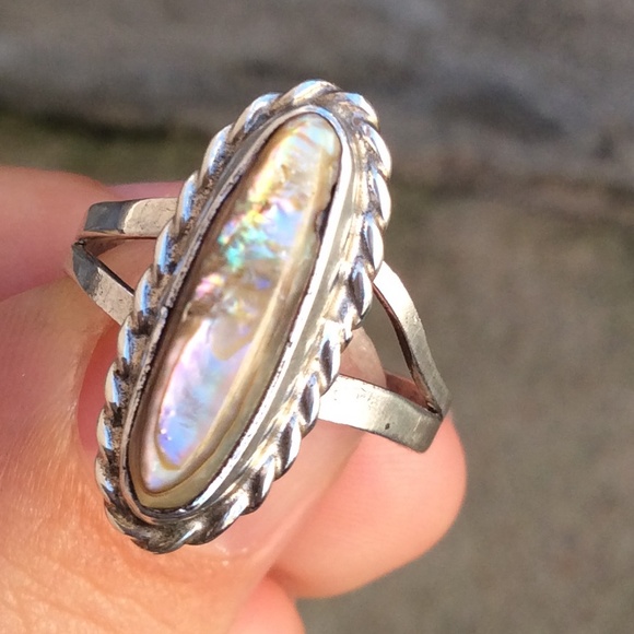 Free People Jewelry - 🚫SOLD Vintage sterling silver abalone shell ring